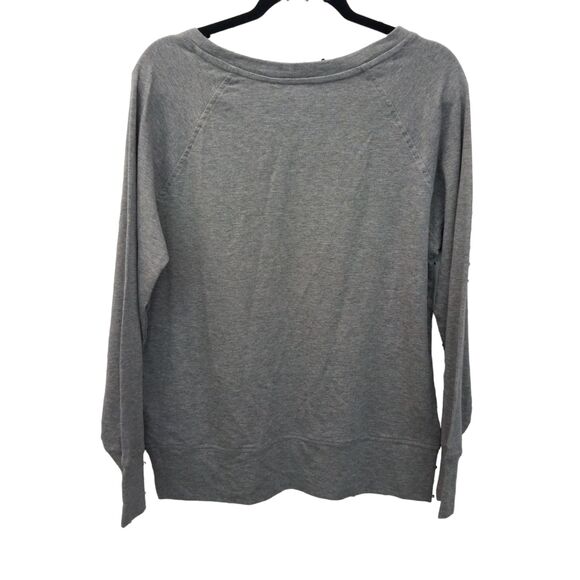 St. Patricks Day Womens Sz M Gray Solid Long Sleeve Sweatshirt - Picture 5 of 8